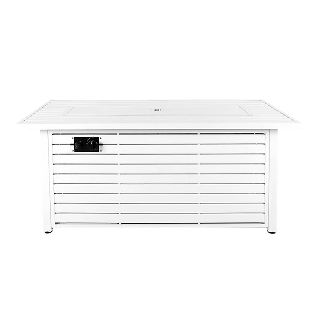 Rectangle White Propane Fire Pit